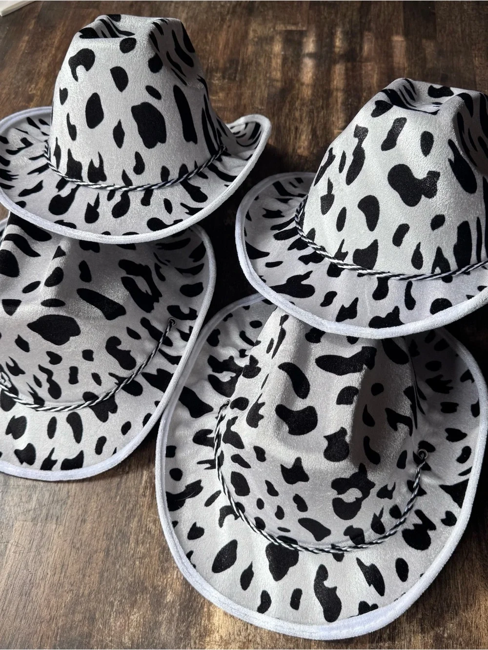 4-Pack Cow Print Cowboy Hats
